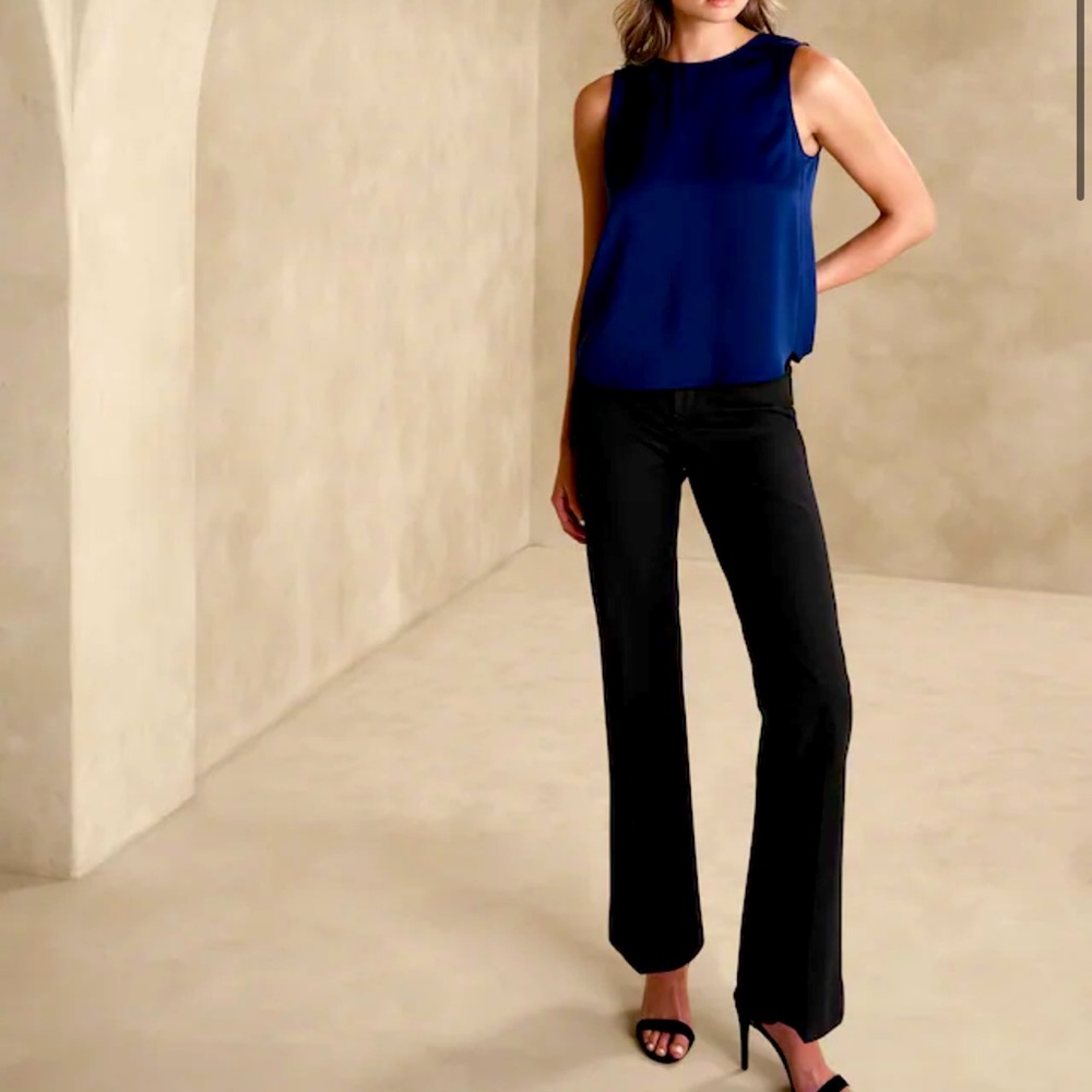 Banana Republic The Sloan Fit velvet trouser black size 8